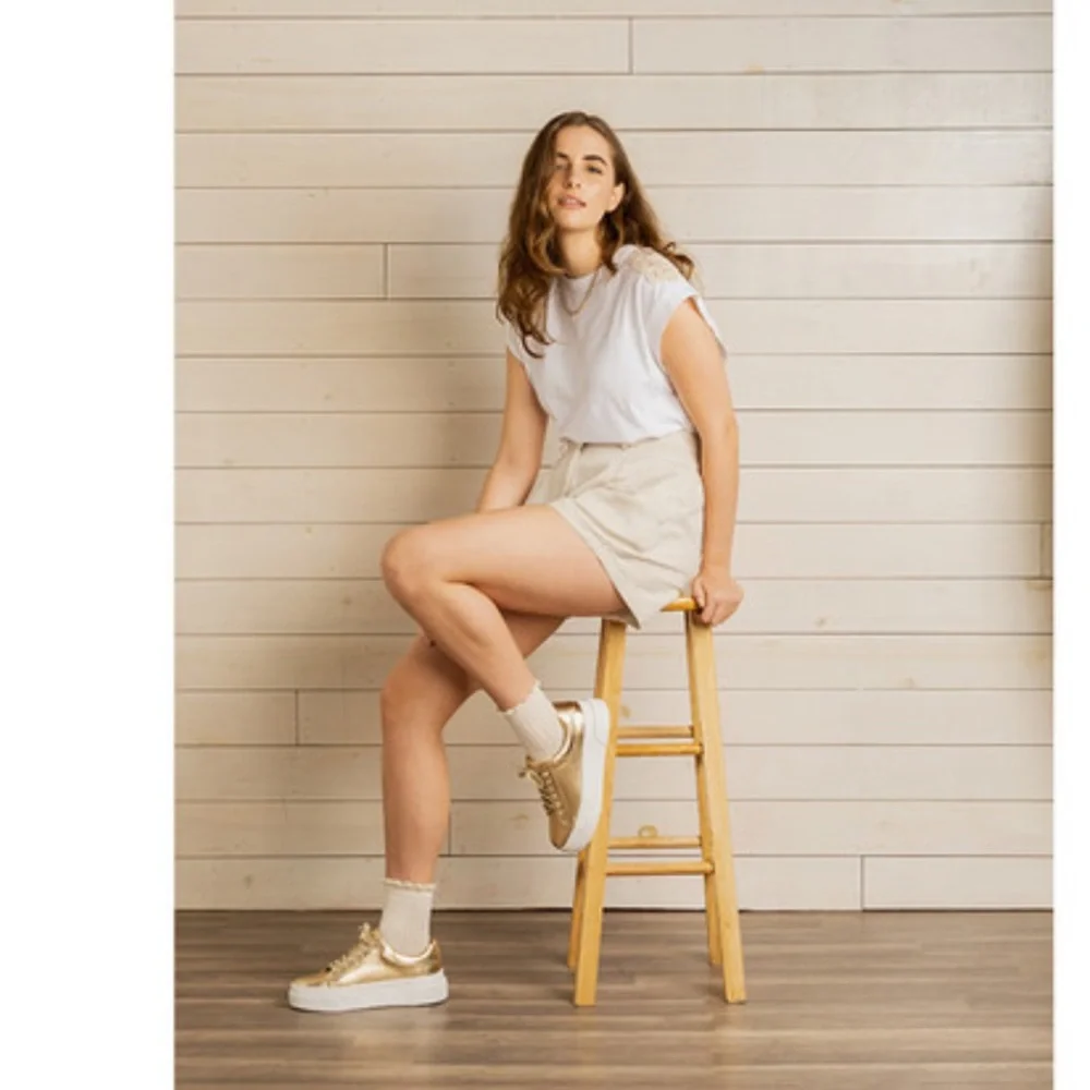 NWT J/SLIDES AMANDA Gold Leather - Picture 6 of 15